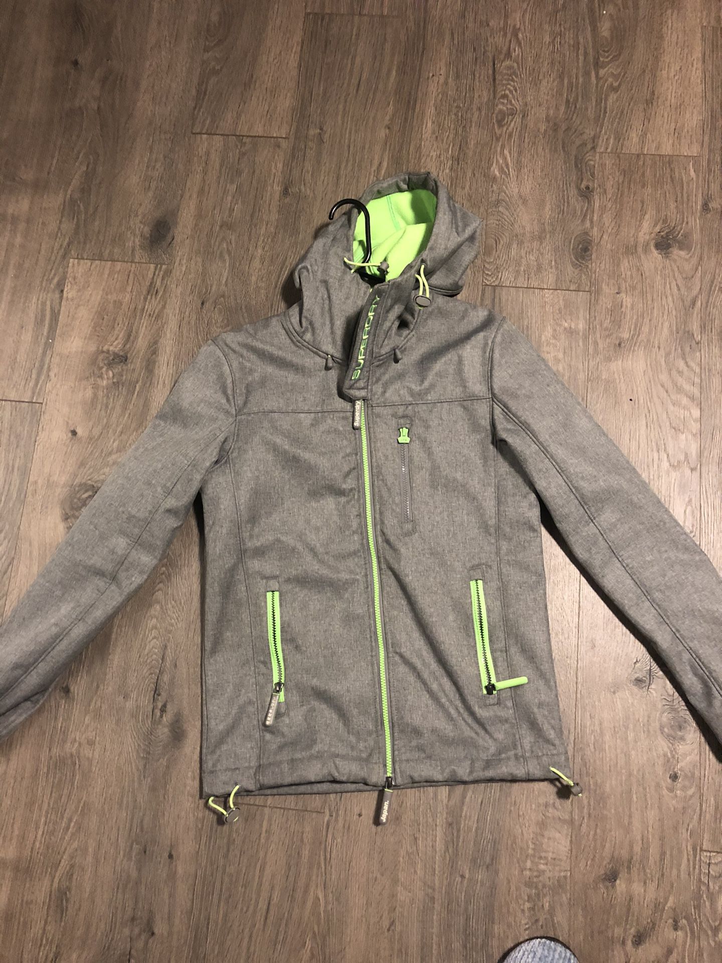 Superdry men’s XS jacket grey green hoodie blazer