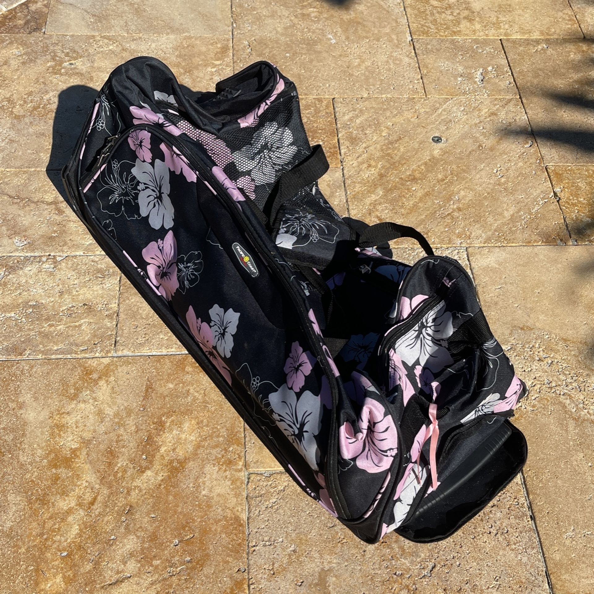 Pacific Coast Signature Women's 32" Large Rolling Duffel Bag, Pink Hibiscus, One Size