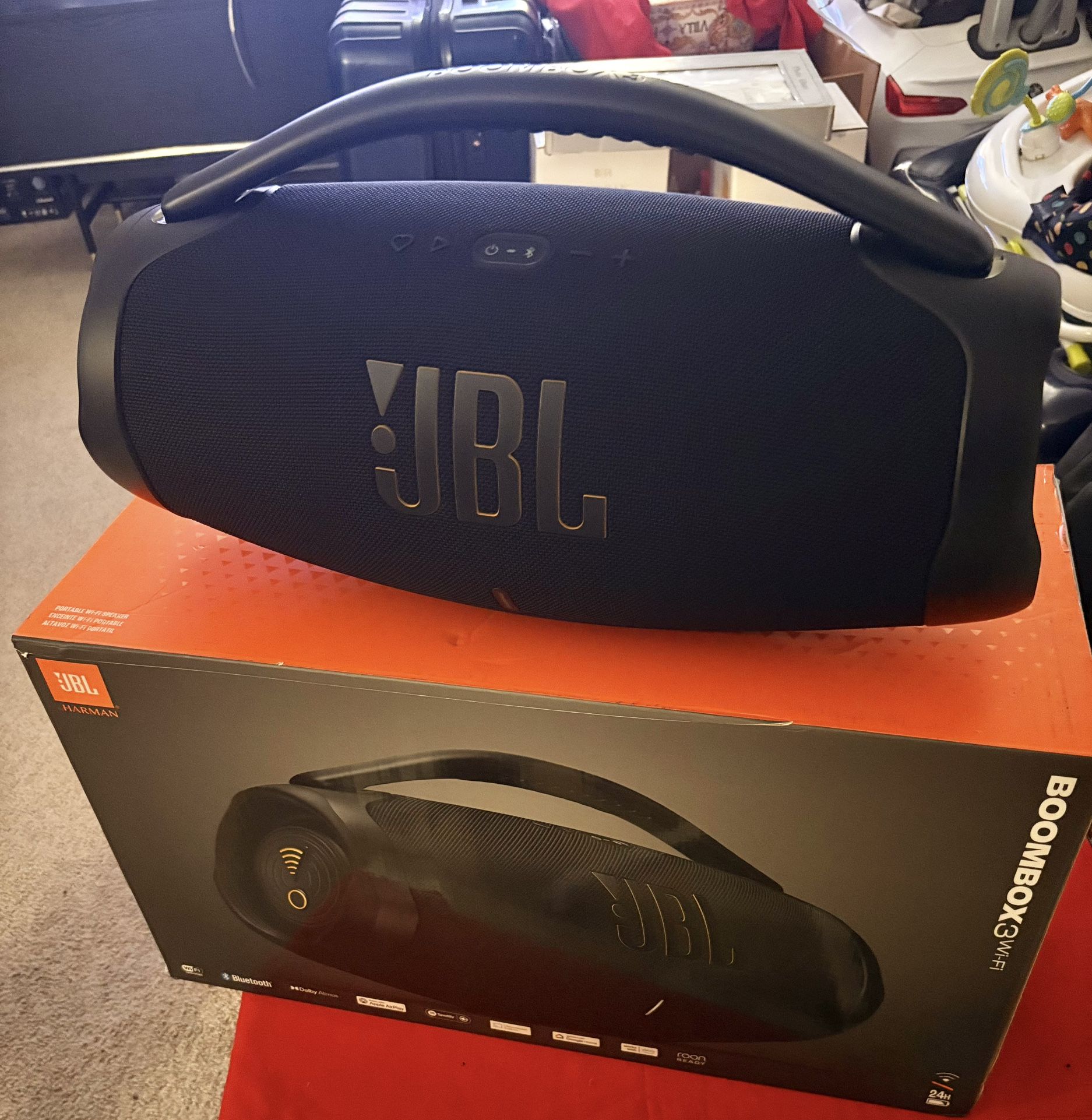 JBL Boombox 3 WiFi- Powerful Portable Bluetooth Speaker | 24 Hours Playtime, Waterproof, Deep Bass, Dolby Atmos