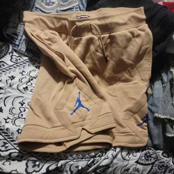 Jordan Diamond Shorts (Tan/ Blue) Size Large