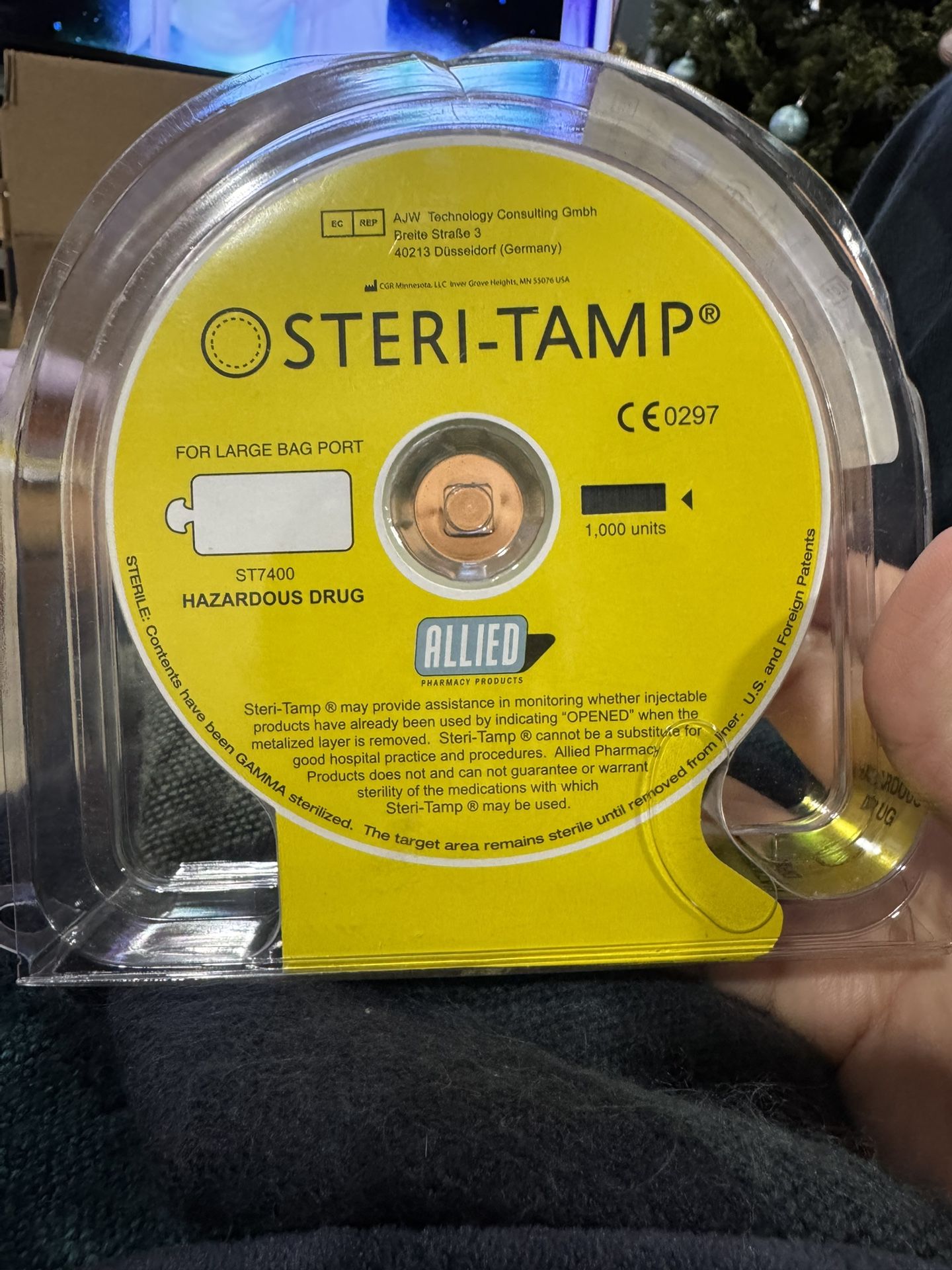 Steri-Tamp Tamper-Evident Bag Port Seals, Hazardous Drug