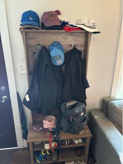 Wayfair coat rack and shoe storage