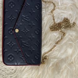 Louis Vuitton Félicie Pochette Monogram Empreinte Leather Navy
