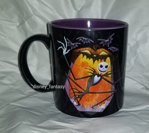 Disney Jack Skellington Ceramic Mug Nightmare Before Christmas Black/Purple