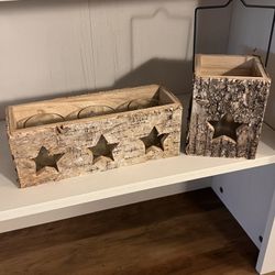  Rustic Candle Holders 2 Pieces 