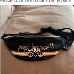 ALL NEW WOMENPeace Love World black fanny pack