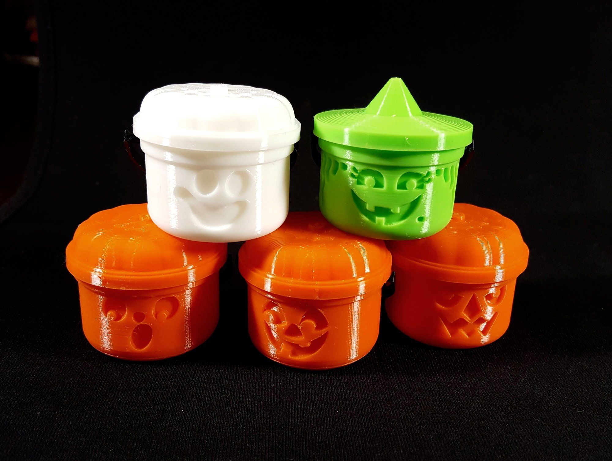 McDONALD'S Halloween Classic Boo Buckets MINIATURES SET of 5 3D printed. 