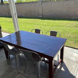 Custom Outdoor Table With Metal Chairs