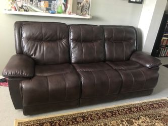 Leather sofa couch