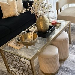 Gold Glass Table 