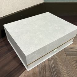 $10 for Light Blue Large Floral Stationery Nesting Storage Box | Storage Organization