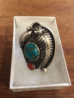 Silver and turquoise ring