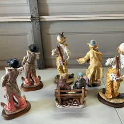 Clown/Hobo  figurines & Old Couple