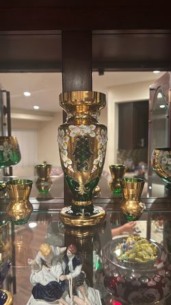 Czech Christal green vase