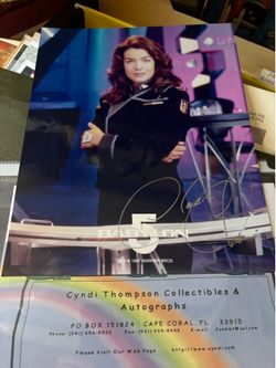 Claudia Cristian from Babylon 5 2 signed pieces1990’s