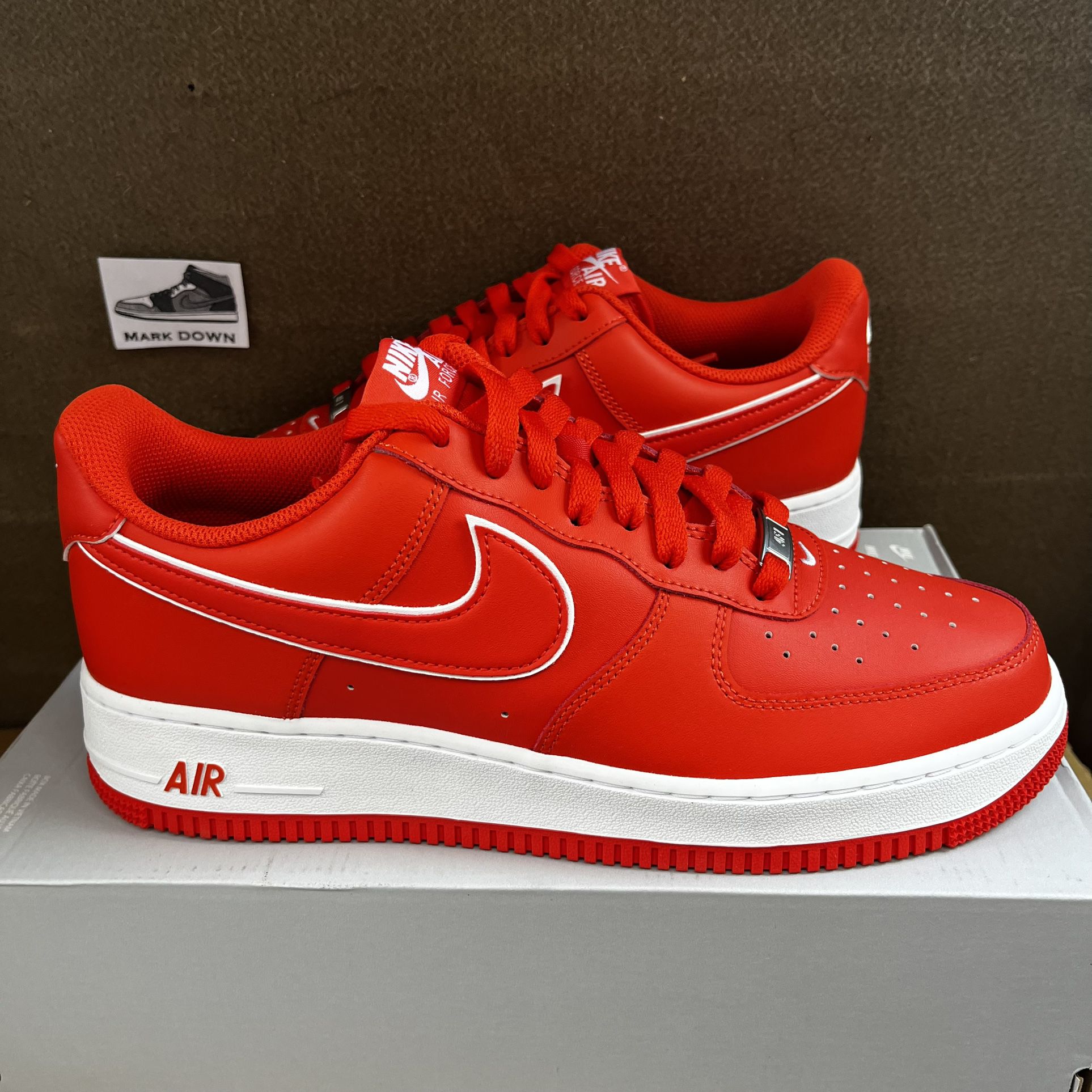 NEW Nike Air Force 1 Low 07 Mens Sizes ‘Picante Red’ Orange White               
