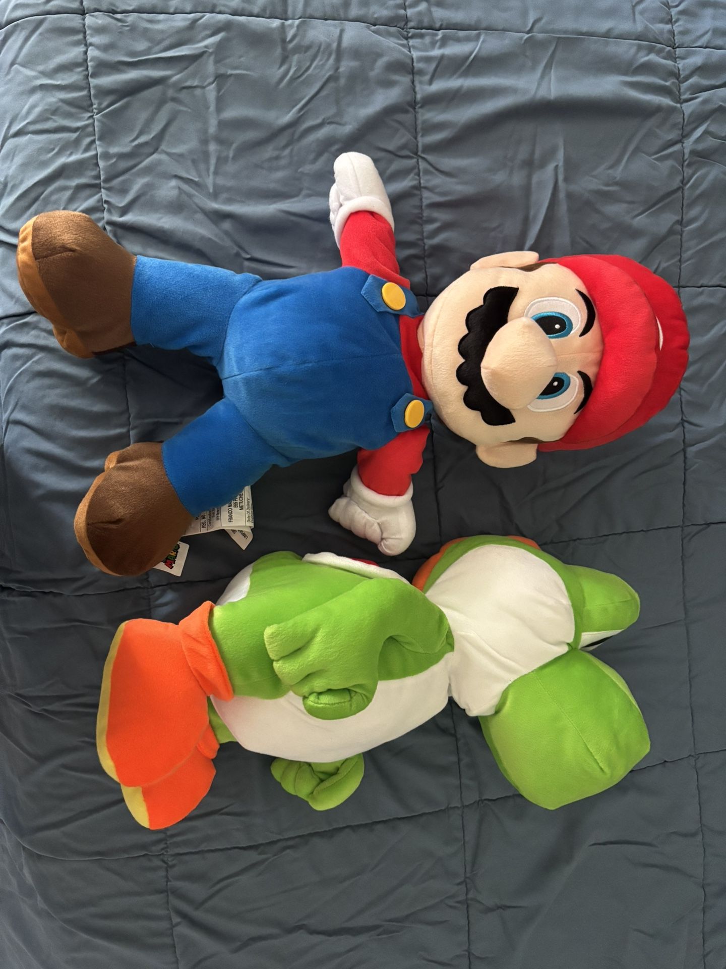 Mario And Green Yoshi Nintendo World Plushie Open Back Pocket