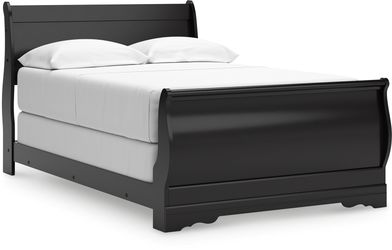 Black Full Size Like New Bed W/ Mattress Box Spring