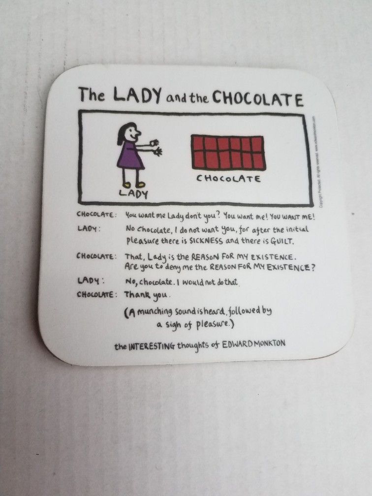 Coaster "The Lady And The Chocolate" Coaster