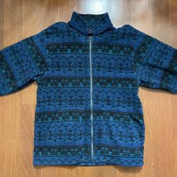 Blue Teal Black Fleece Men’s Medium