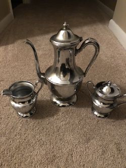 Cromwell Silver Mnf. Co. Chromium Vintage 3 piece tea set