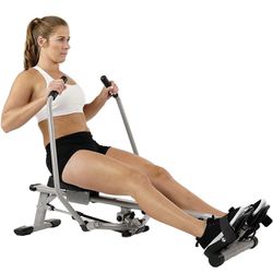 Full Motion Rowing Machine Rower w/ 350 lb Weight Capacity and LCD Monitor