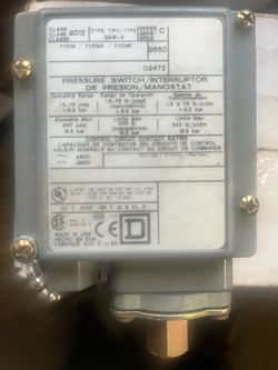 Square D 9012GAW6 SPDT Pressure Switch 5-250 PSI