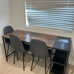 Wooden Metal Rectangular Desk 