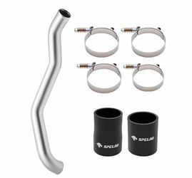 Turbo Intercooler Piping Compatible with 2017-2019 Chevy Silverado & GMC Sierra 2500 HD / 3500 HD L5P 6.6L Duramax Intercooler Pipe Kit, Silver