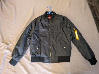 Flight Bomber Jacket NEVER WORN Black Orange