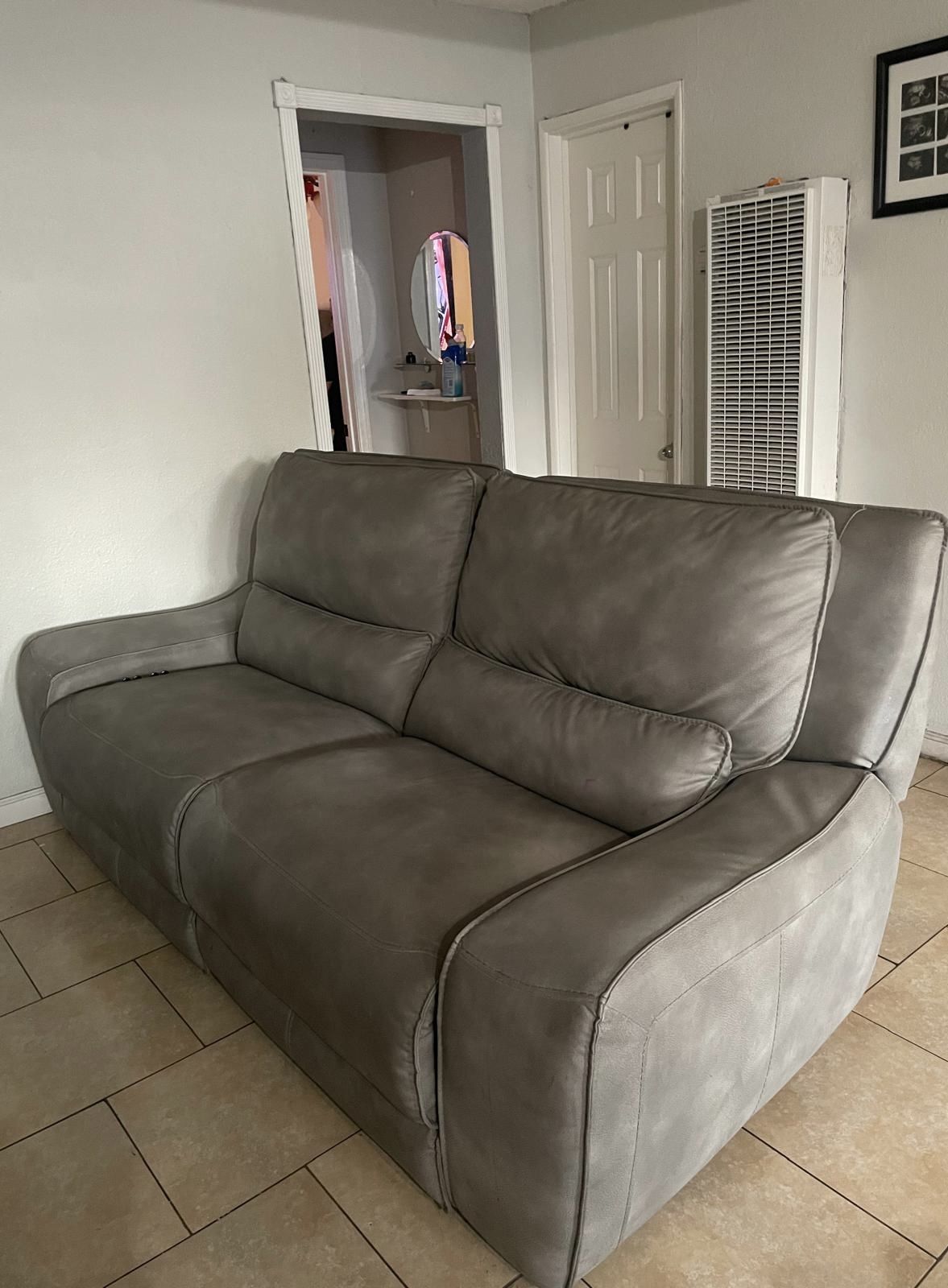 Gray Electric Recliner Couch