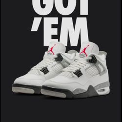 Jordan 4 White Cements Size 13