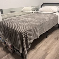 XL Twin Mattress with Metal Bed Frame