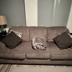 Ashley Gilmer Sofa and loveseat. Gunmetal grey fabric  