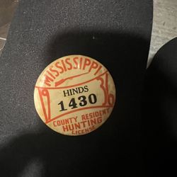 1936 Mississippi Hunting License Pin