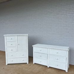 Vintage Wicker Dressers 