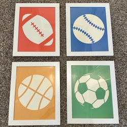 White Framed Custom Sports Art