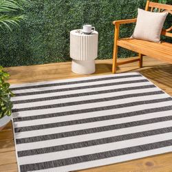 JONATHAN Y 3' Square Black/Cream indoor/outdoor rug 