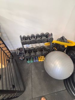 Dumbbell Set with Rack + Bonus Weights