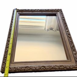 Vintage Ornate Gold Wood Frame Mirror Baroque Style Small Wall Accent 12" x 15"