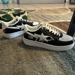  Bapesta Low M1 'Shark Face - Black'  Size 12