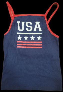 Red White Blue TANK Top Small Zoe +Liv USA Shirt