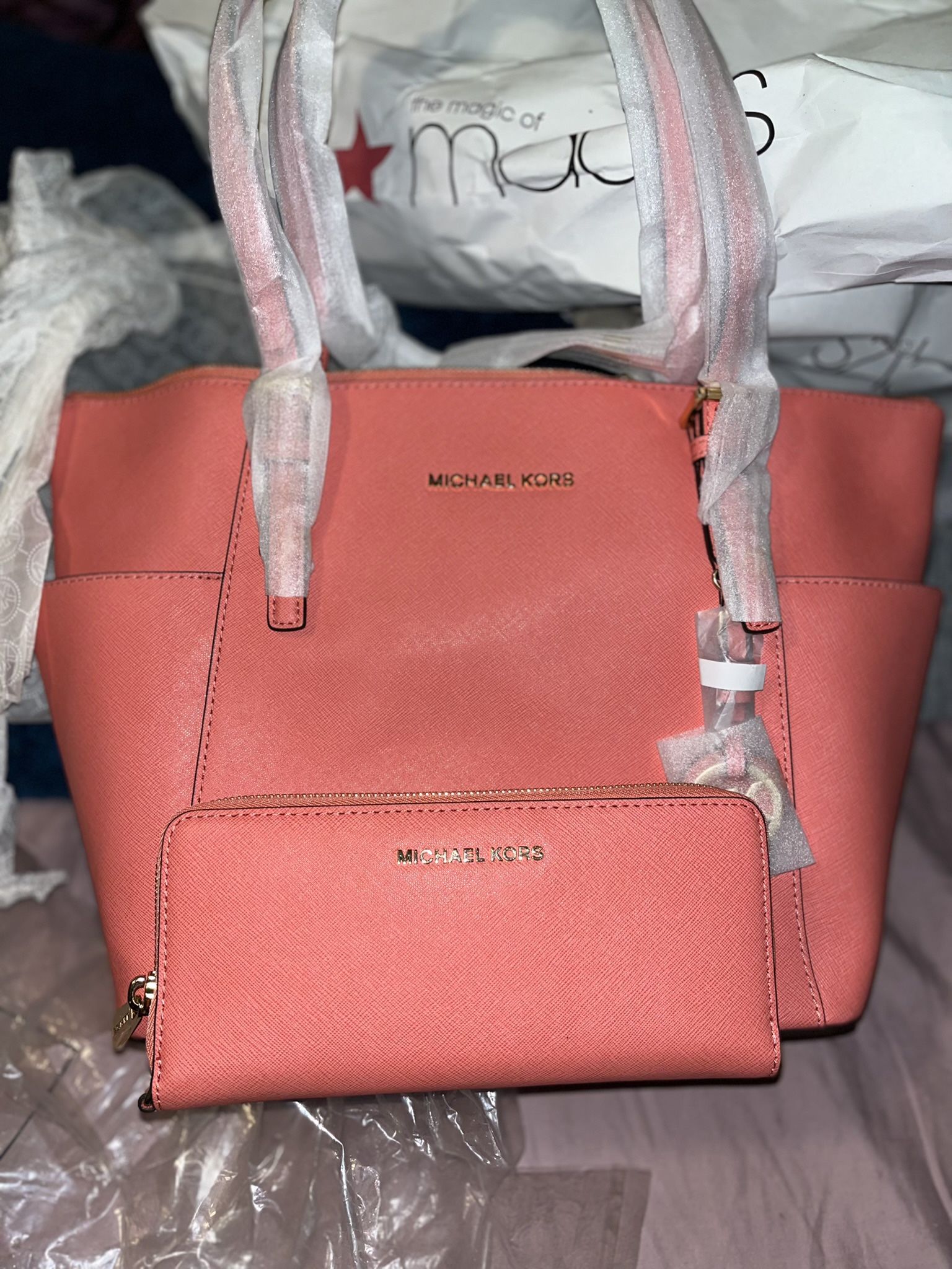 Michael Kors EZ Tote Leather PinkGrapefruit