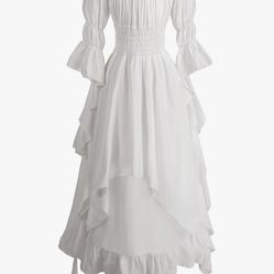 Renaissance Dress Women Medieval Costume Victorian Dresses Peasant Gothic Fairy Witch Wedding Under Dress 