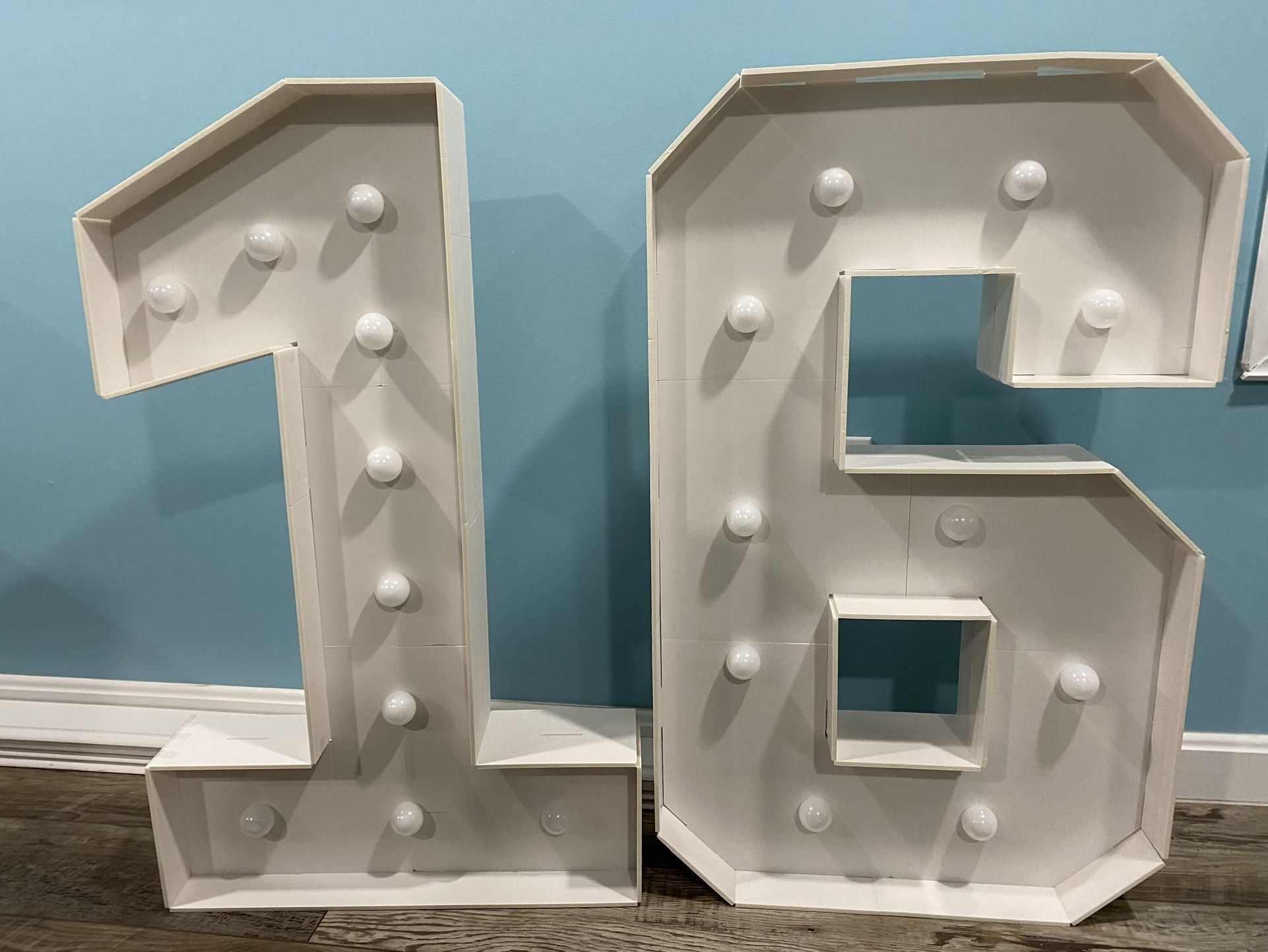 1and 6 Number Frame With Lights