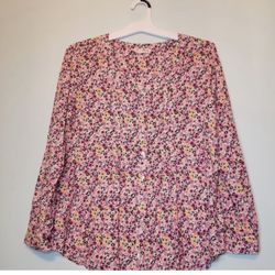 Jane and Delancey Pink Buttoned Mandarin Collar Shirt