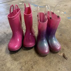 Light Up Rainbow Size 5 And Pink Size 6 Rain boots