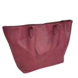 New Tote Shoulder Bag Purse Travel Hand Bag PU Leather Red Large Size