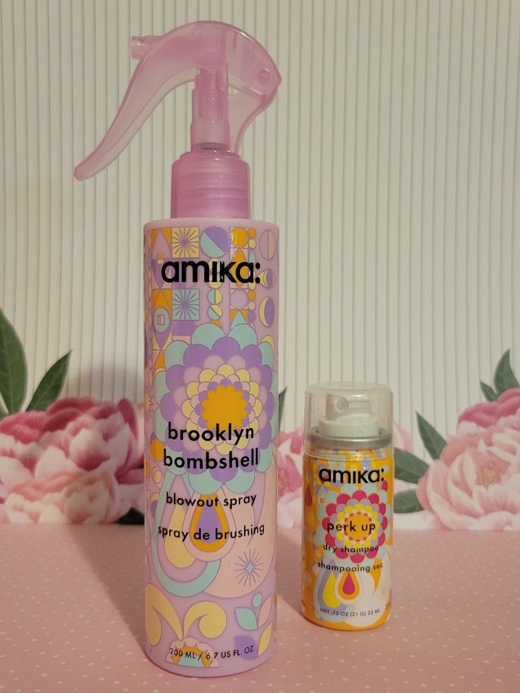 amika brooklyn bombshell blowout spray (Full Size) with Mini  Bonus