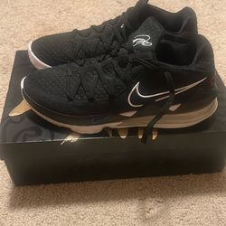 LeBron 17 low black and white